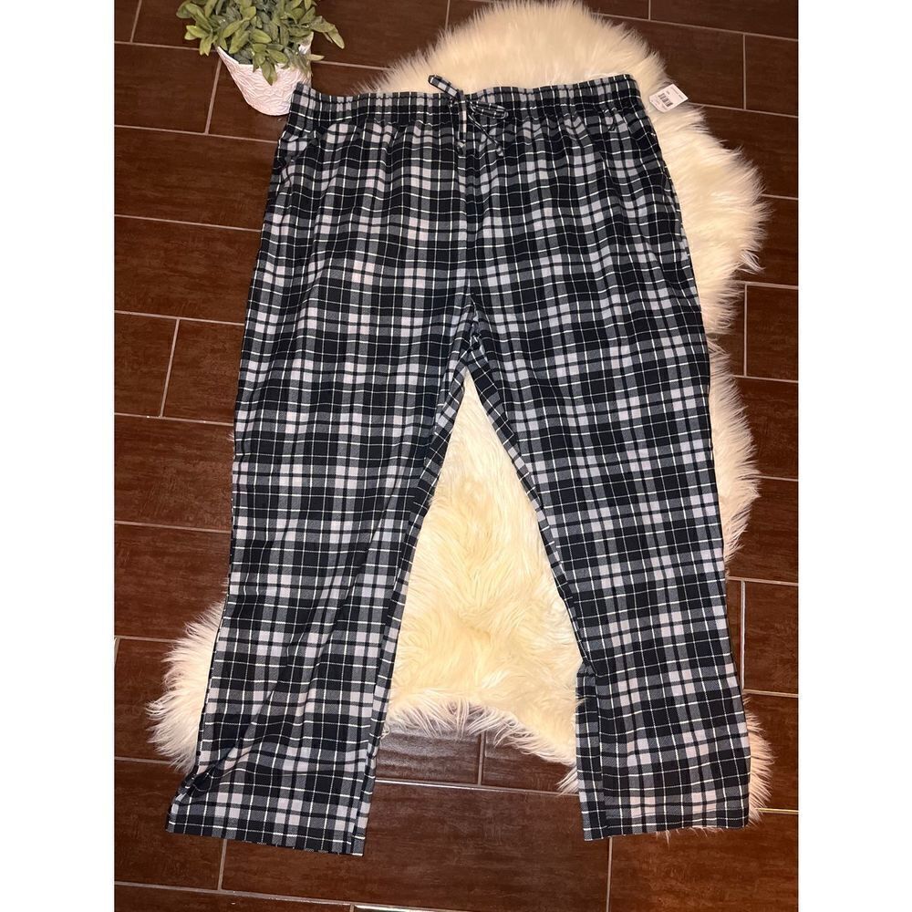Nautica blk/grey/white plaid lounge pants sz XXL